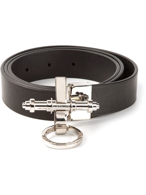 givenchy belt mens black silver buckle|Gentleman belt in leather .